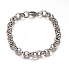 304 Stainless Steel Rolo Chain Necklaces & Bracelets Jewelry Sets SJEW-I021-03B-4