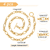 4Pcs Unisex PVD Vacuum Plating 304 Stainless Steel Figaro Chain Necklaces STAS-DC0003-27-3