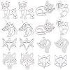 SUNNYCLUE 16Pcs 8 Style 201 Stainless Steel Pendants STAS-SC0002-82P-1