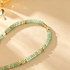 Natural Green Aventurine Rondelle Beaded Necklaces with Brass Beads WG55414-01-3