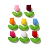 Flocking Opaque Acrylic Beads OACR-P038-01A-M-1