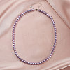 6mm Round Shell Pearl Beaded Necklaces NJEW-L125-009P-02-2