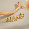 Bowknot Stainless Steel Stud Earrings & Cuff Rings Sets for Women TP4583-3-2