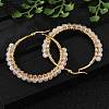 Beaded Hoop Earrings X-EJEW-JE03830-03-1
