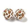 Printed Wood European Beads WOOD-G022-12C-2