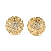 Brass Micro Pave Clear Cubic Zirconia Stud Earrings EJEW-D305-04G-3