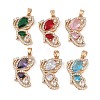 Brass Micro Pave Clear Cubic Zirconia Pendants RGLA-M002-06G-1