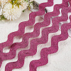 10 Yard Metallic Polyester Wavy Fringe Trim Ribbon SRIB-GF0001-38P-4