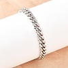 304 Stainless Steel Cuban Link Chain Bracelets BJEW-G766-01P-02-1
