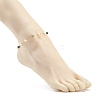 Natural Moss Agate & Pearl Beaded Anklet AJEW-AN00500-01-3
