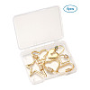Brass Micro Pave Clear Cubic Zirconia Screw Carabiner Lock Charms ZIRC-TA0001-13G-15