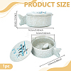 Column with Bamboo Pattern Porcelain Inkslab with Brush Holder AJEW-WH0709-414-2