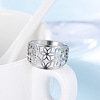 Flower Pattern Hollow Out 304 Stainless Steel Finger Rings FS-WGDCC5F-01-1