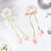 4Pcs 2 Colors Tulip Polyester Elastic Hair Accessories OHAR-CY0001-15-7
