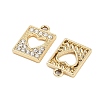 UV Plating Alloy Rhinestone Pendants ALRI-N058-13KCG-2