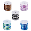 SUPERFINDINGS 5 Rolls 5 Colors Segment Dyed Nylon Thread Cord NWIR-FH0001-04A-1