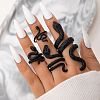 Alloy Snake Gothic Stackable Finger Rings Set for Women FIND-PW0009-02A-1