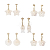304 Stainless Steel & Natural Freshwater Shell Stud Dangle Earrings EJEW-JE07496-3