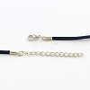 2mm Faux Suede Cord Necklace Making with Iron Chains & Lobster Claw Clasps X-NCOR-R029-04-3