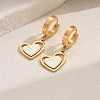 Romantic Stainless Steel Hollow Heart Pendant Hoop Earrings for Sweet Daily Parties XH1770-3-5