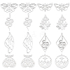 SUNNYCLUE 16Pcs 8 Style 201 Stainless Steel Pendants STAS-SC0003-90-1