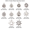100Pcs 10 Styles Tibetan Style Alloy Charms TIBEP-CJ0001-59-3