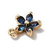 Brass Cubic Zirconia Flower Charms KK-O141-01G-08-3