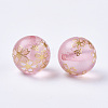 Translucent Printed Resin Beads X-RESI-T038-004A-02-2