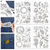 4 Sheets 11.6x8.2 Inch Stick and Stitch Embroidery Patterns DIY-WH0455-082-1