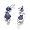 Natural Lapis Lazuli Kitten Pendants G-J386-E12-2