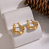 Vintage Style Textured Wavy 304 Stainless Steel Hoop Earrings CM5039-6