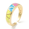 Brass Enamel Cuff Rings RJEW-O043-03G-3