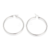 Tarnish Resistant 201 Stainless Steel Hoop Earrings X-MAK-R018-50mm-S-3