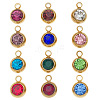 Birthstone 201 Stainless Steel Rhinestone Charms X-STAS-G368-01G-1