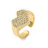 Brass Micro Pave Cubic Zirconia Adjustable Cuff Rings for Women RJEW-U053-09G-4