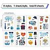 8 Sheets 8 Styles PVC Waterproof Wall Stickers DIY-WH0345-199-2