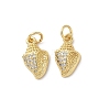 Brass Micro Pave Cubic Zirconia Charms KK-D502-26F-G-1