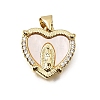 Brass Micro Pave Clear Cubic Zirconia Pendants CU-CBAF50C-01B-G01-1