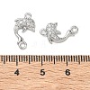 SHEGRACE Brass Micro Pave Clear Cubic Zirconia Dolphin Links Connector Charms XGRQ3K419-568P-3