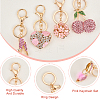 AHADERMAKER 4Pcs 4 Colors Alloy Rhinestone Pendant Keychain KEYC-GA0001-29-4