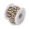 Handmade 304 Stainless Steel Porcelain Beaded Round Link Chains CHS-L032-16G-02-3