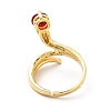 Cubic Zirconia Snake with Glass Wrap Adjustable Ring KK-H439-02B-G-3