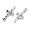 Brass Micro Pave Cubic Zirconia Pendants CU-CBADC6C-12P-03-2