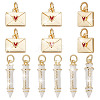 12Pcs 2 Styles Brass Enamel Pendants KK-AR0004-70-1
