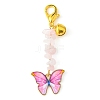 Alloy Enamel Butterfly Pendant Decoration HJEW-JM01555-3