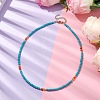 Synthetic Turquoise & Natural Carnelian Beaded Necklaces X1-NJEW-TA00161-2