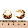 Brass Enamel Hoop Earrings EJEW-P301-07G-5