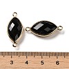 Natural Obsidian Faceted Connector Charms G-K347-03G-18-3