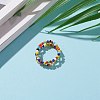 Round Opaque Glass Seed Beaded Finger Rings RJEW-JR00318-02-3