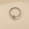 Stainless Steel Twisted Captive Bead Rings for Women Men WG949CF-01-1